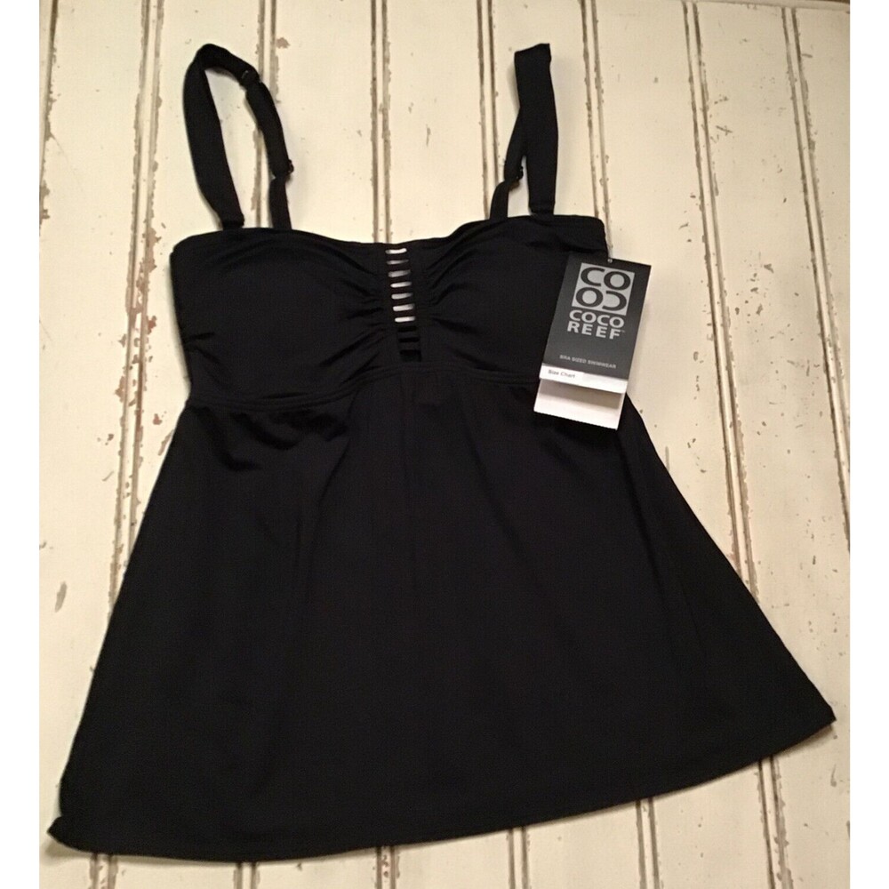 COCO REEF U80165 BLACK TANKINI 32/34C Size 8 - Picture 2 of 7